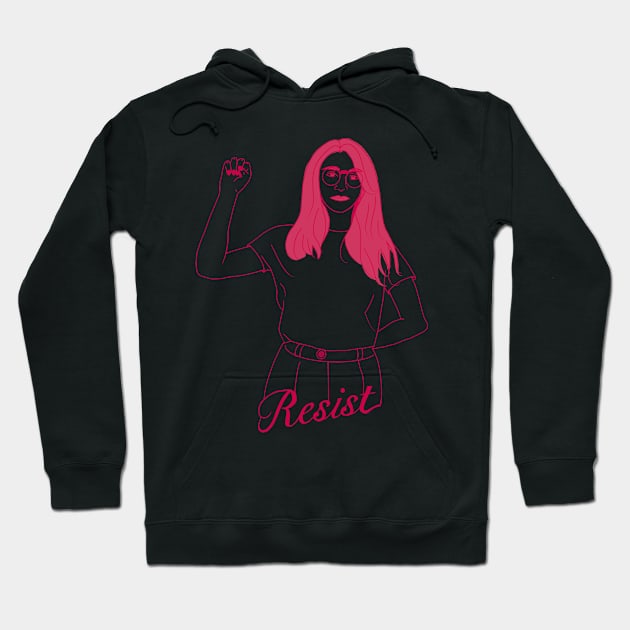 Resist - Powerful Woman 4 Hoodie by Booneb